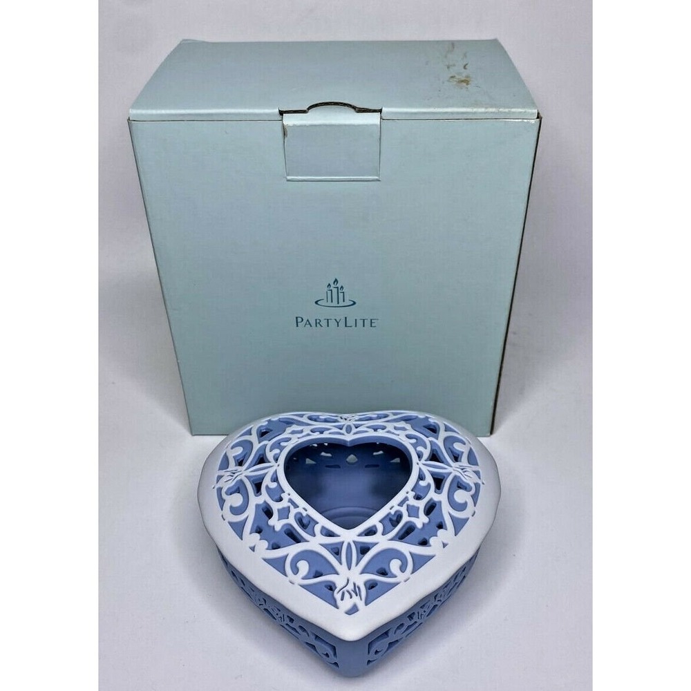 PartyLite Pierced Cameo Heart Tealight Keepsake Retired NIB P16F/P7988